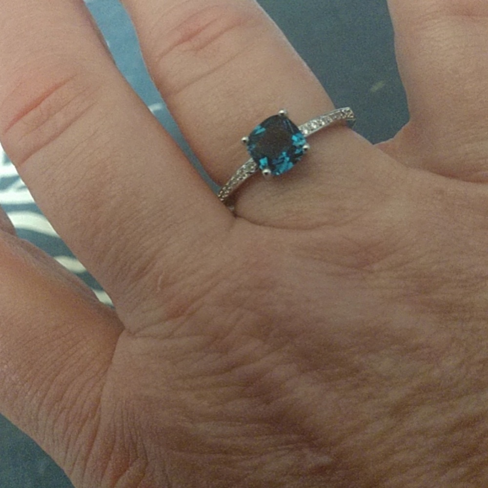 London blue topaz 925 silver ring NEW